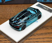 Load image into Gallery viewer, LJM 1:64 Black Blue Chiron Racing Sports Model Diecast Resin Car New Collection