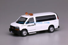 Load image into Gallery viewer, 596 1:64 White GMC Express 3500 Police Van Model Diecast Metal Car New Collection