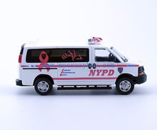 Load image into Gallery viewer, 1:64 596Model Pink Express 3500 NYPD Police Van Model Diecast Metal Car New Collection