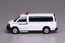 Load image into Gallery viewer, 596 1:64 White GMC Express 3500 Police Van Model Diecast Metal Car New Collection
