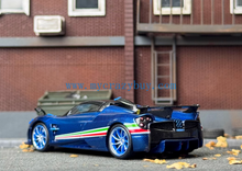 Load image into Gallery viewer, CM 1:64 Blue Carbon Huayra Tricolor Racing Sports Model Diecast Metal Car New Collection