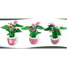 Load image into Gallery viewer, 257PCS MOC Pink Palm Flower Potted Plants Model Toy Building Block Brick Gift Kids Compatible Lego