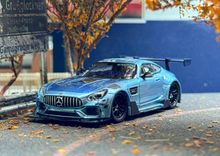 Load image into Gallery viewer, RM 1:64 Blue AMG GTS Widebody Racing Sports Model Diecast Metal Car New Collection