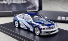 Load image into Gallery viewer, DCM 1:64 NFS Silver Blue M3 GTR E46 Coupe Sports Model Diecast Metal Car New Collection