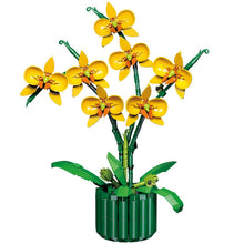 Load image into Gallery viewer, 636PCS MOC Yellow Dancer Orchid Phalaenopsis Flower Potting Model Toy Building Block Brick Gift Kids Compatible lego Display Decorate