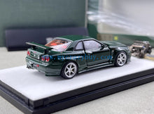 Load image into Gallery viewer, PGM 1:64 Green Skyline GTR R34 Nismo Z-Tune Sports Model Diecast Metal Car New Collection