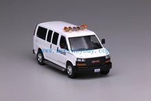 Load image into Gallery viewer, 596 1:64 White GMC Express 3500 Police Van Model Diecast Metal Car New Collection