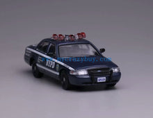 Load image into Gallery viewer, 1:64 596 Blue Police Crown Victoria CV EN114 Sedan Model Diecast Metal Car New Collection