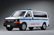 Load image into Gallery viewer, 1:64 Chicago Police Express 3500 Van Sports Model Diecast Metal Car Box New