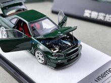 Load image into Gallery viewer, PGM 1:64 Green Skyline GTR R34 Nismo Z-Tune Sports Model Diecast Metal Car New Collection