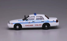 Load image into Gallery viewer, 1:64 596 White Chicago Police Crown Victoria CV EN114 Model Diecast Metal Car