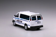 Load image into Gallery viewer, 596 1:64 White GMC Express 3500 Police Van Model Diecast Metal Car New Collection