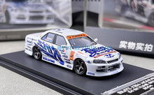 Load image into Gallery viewer, Mortal 1:64 2004 D1 Ken Skyline GTR ER34 Drifting Model Diecast Metal Car New Collection