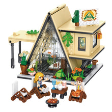 Load image into Gallery viewer, 579PCS MOC City Camping Tent Glamping House Figure Model Toy Building Block Brick Gift Kids Compatible Lego Light