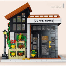 Load image into Gallery viewer, 1512PCS MOC City Street Sweet Coffee Cafe Bar Shop House Model Toy Building Block Brick Gift Kids Compatible Lego Light