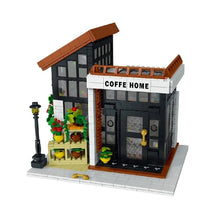 Load image into Gallery viewer, 1512PCS MOC City Street Sweet Coffee Cafe Bar Shop House Model Toy Building Block Brick Gift Kids Compatible Lego Light
