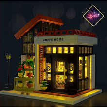Load image into Gallery viewer, 1512PCS MOC City Street Sweet Coffee Cafe Bar Shop House Model Toy Building Block Brick Gift Kids Compatible Lego Light