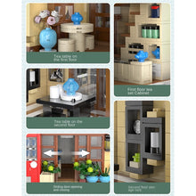 Load image into Gallery viewer, 1200PCS MOC City Street Tea House Shop Model Toy Building Block Brick Gift Kids DIY Compatible Lego Light