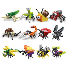 Load image into Gallery viewer, 283PCS 12Sets Cute different Insect Butterfly Dragonfly Bee Scorpion Snail Ladybug Mantis Spider Model Toy Building Block Brick Gift Kids DIY Compatible Lego Compatible Lego