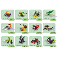Load image into Gallery viewer, 283PCS 12Sets Cute different Insect Butterfly Dragonfly Bee Scorpion Snail Ladybug Mantis Spider Model Toy Building Block Brick Gift Kids DIY Compatible Lego Compatible Lego