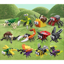 Load image into Gallery viewer, 283PCS 12Sets Cute different Insect Butterfly Dragonfly Bee Scorpion Snail Ladybug Mantis Spider Model Toy Building Block Brick Gift Kids DIY Compatible Lego Compatible Lego