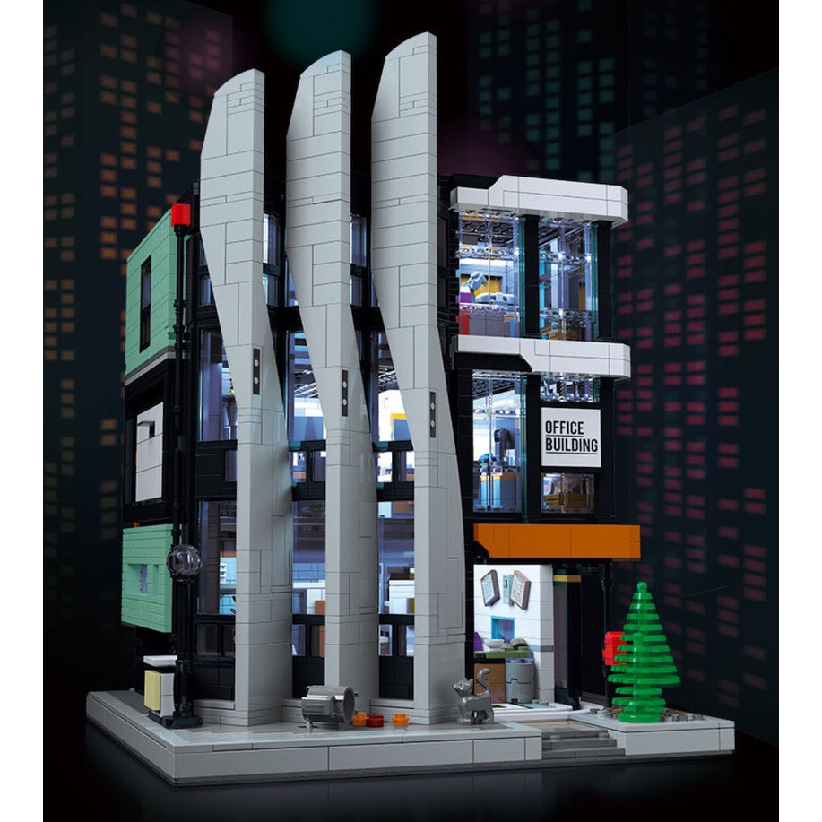 3828PCS MOC City Street Office Model Toy Building Block Brick Gift Kids DIY Light Compatible Lego