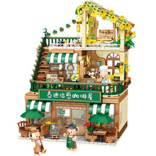 Load image into Gallery viewer, 1381PCS MOC City Street Cute Bear Coffee Shop Cafe Restaurant Figure Model Toy Building Block Brick Gift Kids DIY Compatible Lego