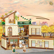 Load image into Gallery viewer, 1381PCS MOC City Street Cute Bear Coffee Shop Cafe Restaurant Figure Model Toy Building Block Brick Gift Kids DIY Compatible Lego