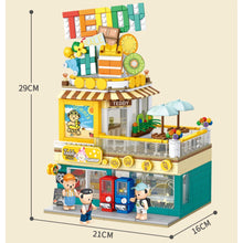 Load image into Gallery viewer, 1156PCS MOC City Street Cute Bear Convenience Store Shop Minimart Figure Model Toy Building Block Brick Gift Kids DIY Compatible Lego
