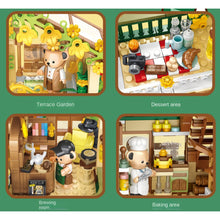 Load image into Gallery viewer, 1381PCS MOC City Street Cute Bear Coffee Shop Cafe Restaurant Figure Model Toy Building Block Brick Gift Kids DIY Compatible Lego
