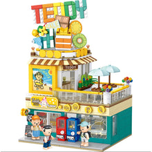 Load image into Gallery viewer, 1156PCS MOC City Street Cute Bear Convenience Store Shop Minimart Figure Model Toy Building Block Brick Gift Kids DIY Compatible Lego
