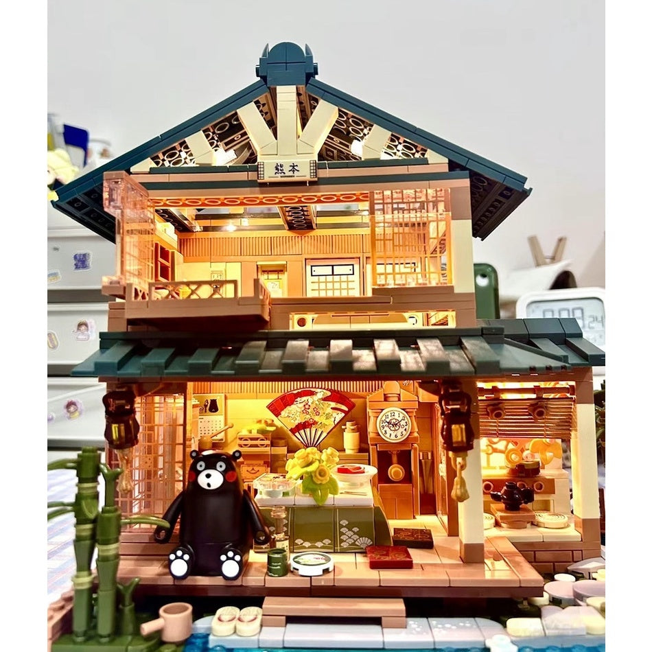 1099PCS MOC City Street Cute Cartoon Kumamoto JP Style House Home Figure Model Toy Building Block Brick Gift Kids DIY Compatible Lego