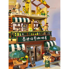 Load image into Gallery viewer, 1381PCS MOC City Street Cute Bear Coffee Shop Cafe Restaurant Figure Model Toy Building Block Brick Gift Kids DIY Compatible Lego