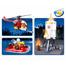 Load image into Gallery viewer, 490PCS MOC City Fire Engine Truck Brigade Rescue Helicopter Figure Scene Model Toy Building Block Brick Gift Kids DIY Compatible Lego