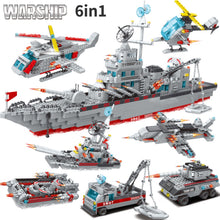 Load image into Gallery viewer, 1739PCS Military WW2 6in1 Guided Missile Destroyer DDG Ship Model Toy Building Block Brick Gift Kids DIY Set New Compatible Lego