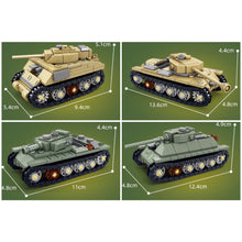 Load image into Gallery viewer, 1475PCS Military WW2 8in1 Heavy Gustav Karl Cannon T34 T38 Stug Tiger M4 Sherman M26 KV1 Tank Model Toy Building Block Brick Gift Kids DIY Set New Compatible Lego