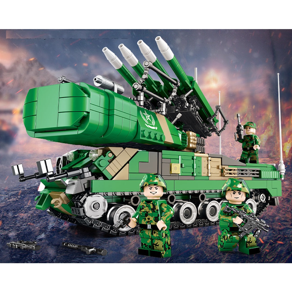 1258PCS Military WW2 BUK-M1 Anti Aircraft Missile Truck Tank Figure Model Toy Building Block Brick Gift Kids DIY Set New Compatible Lego