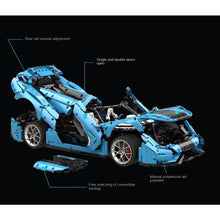 Load image into Gallery viewer, 4400PCS MOC Technic Speed Static Large Blue Regera Super Racing Sports Car Model Toy Building Block Brick Gift Kids DIY Set New 1:8 Compatible Lego