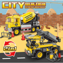Load image into Gallery viewer, 397PCS MOC 2in1 City Construction Cement Mixer Transport Cart Model Toy Building Block Brick Gift Kids DIY Set New Compatible Lego