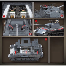 Load image into Gallery viewer, 1180PCS Military WW2 Panther Panzerkampfwagen V Sd.Kfz.171 Medium Tank Figure Model Toy Building Block Brick Gift Kids DIY Compatible Lego