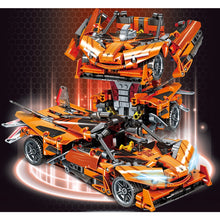 Load image into Gallery viewer, 529PCS MOC Technic Speed Transformers Deformation Pull Back Racing Car Mecha Model Toy Building Block Brick Gift Kids DIY Compatible Lego