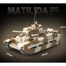 Load image into Gallery viewer, 1211PCS Military WW2 Matilida Infantry MK.II A12 Tank Figure Model Toy Building Block Brick Gift Kids DIY Compatible Lego