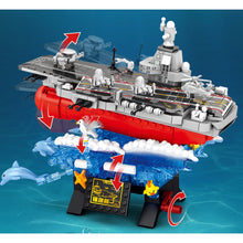 Load image into Gallery viewer, 779PCS Military WW2 Fujian Class Aircraft Carrier Stand Figure Model Toy Building Block Brick Gift Kids DIY Set New Compatible Lego