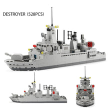 Load image into Gallery viewer, 528PCS Military WW2 Destroyer Battleship Model Toy Building Block Brick Gift Kids DIY Compatible Lego