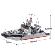Load image into Gallery viewer, 446PCS Military WW2 Type 052D Destroyer Model Toy Building Block Brick Gift Kids DIY Set New Compatible Lego