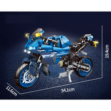 Load image into Gallery viewer, 1012PCS MOC Technic Speed Blue R1 Racing Sports Motorcycle Motor Bike Model Toy Building Block Brick Gift Kids DIY Set New Compatible Lego