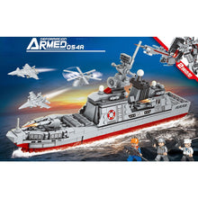 Load image into Gallery viewer, 553PCS Military WW2 2in1 Type 054A Frigates Armor Mecha Figure Model Toy Building Block Brick Gift Kids DIY Compatible Lego