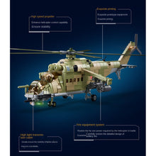 Load image into Gallery viewer, 893PCS Military WW2 Mi-24 Hind Armed Transport Helicopter Figure Model Toy Building Block Brick Gift Kids DIY Set New 1:30 Compatible Lego