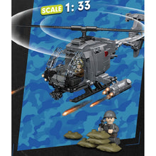 Load image into Gallery viewer, 400PCS MOC Military AH-6i Helicopter Figure Model Toy Building Block Brick Gift Kids DIY Set New 1:33 Compatible Lego