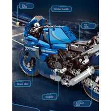 Load image into Gallery viewer, 1012PCS MOC Technic Speed Blue R1 Racing Sports Motorcycle Motor Bike Model Toy Building Block Brick Gift Kids DIY Set New Compatible Lego